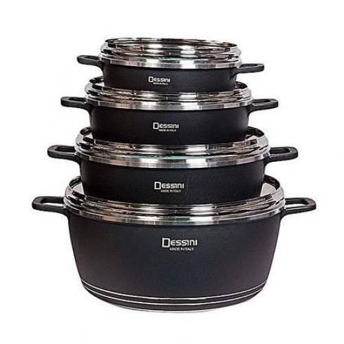 Dessini 10 Pcs Non-Stick Cooking & Serving Pots & Pans.