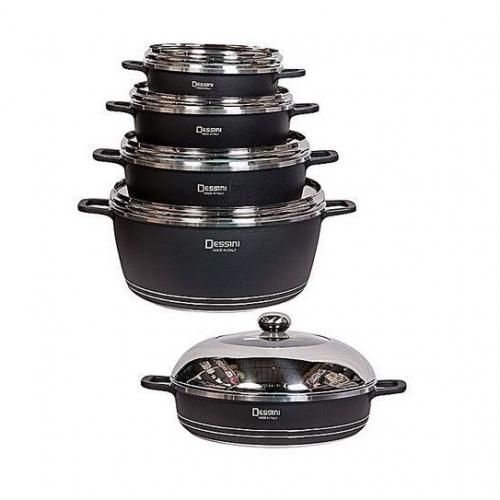Dessini 10 Pcs Non-Stick Cooking & Serving Pots & Pans.