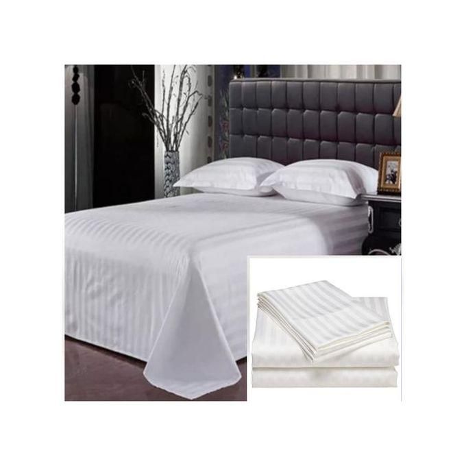 Luxury white stripped bedsheet