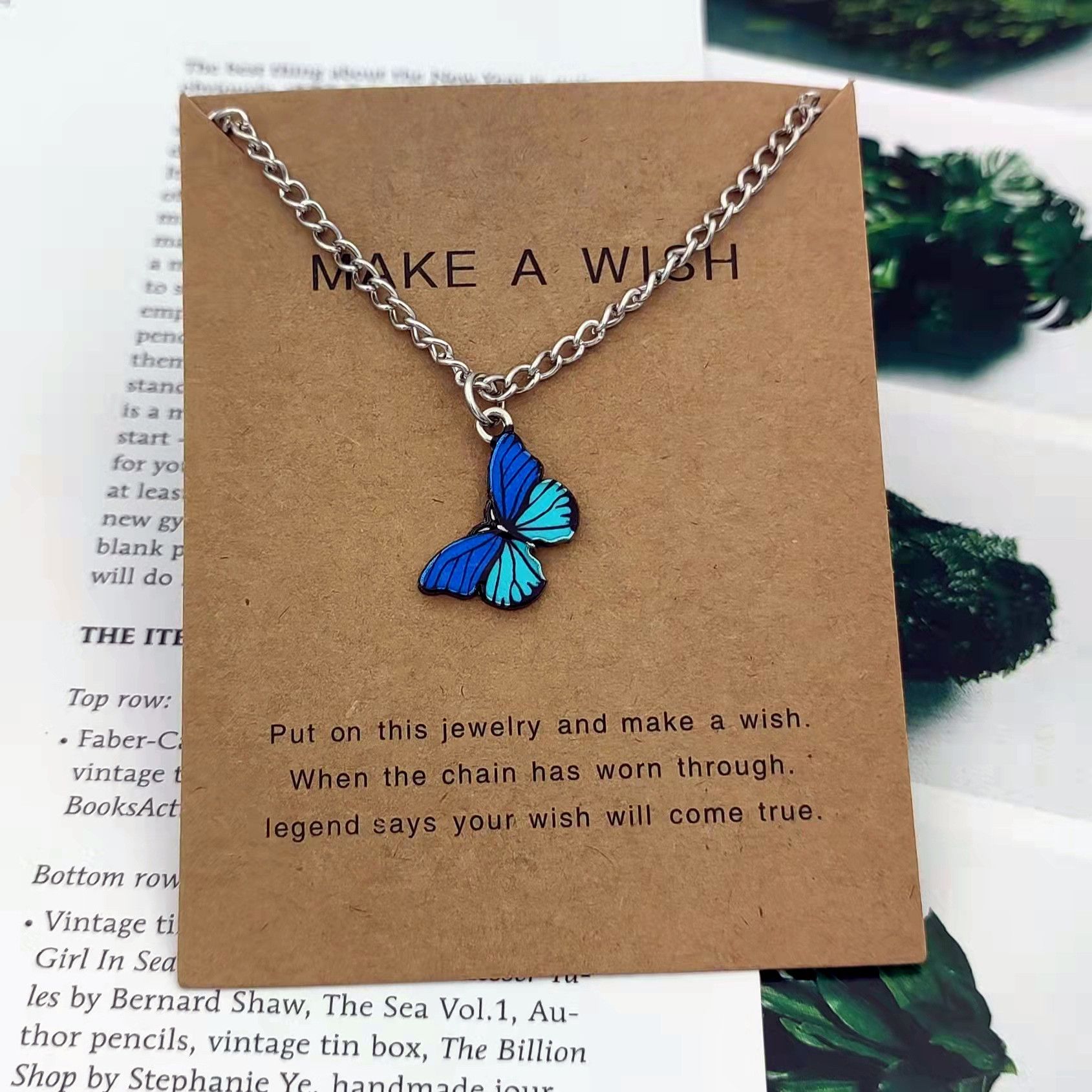 Bohemian Multi-color Butterfly Necklace Ins Style Ladies Alloy Pendant Clavicle Chain Pendant Necklaces