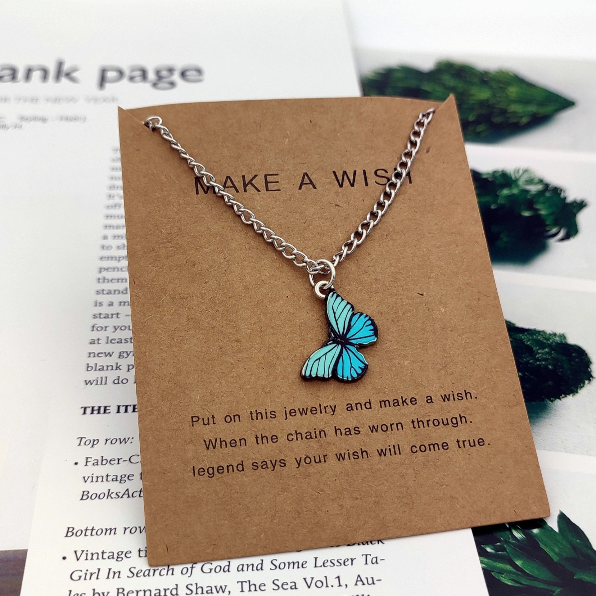 Bohemian Multi-color Butterfly Necklace Ins Style Ladies Alloy Pendant Clavicle Chain Pendant Necklaces