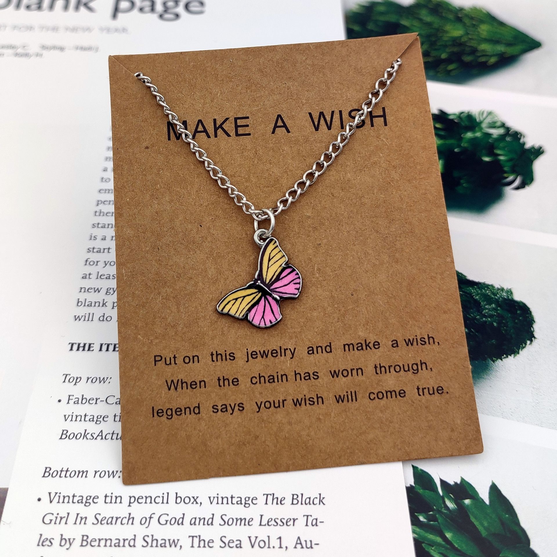 Bohemian Multi-color Butterfly Necklace Ins Style Ladies Alloy Pendant Clavicle Chain Pendant Necklaces