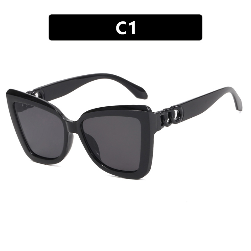 .Irregular Chain Cat Eye Shades  Vintage Sun Glasses