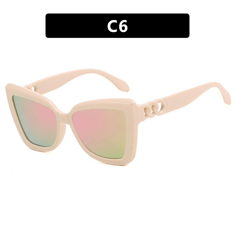.Irregular Chain Cat Eye Shades  Vintage Sun Glasses