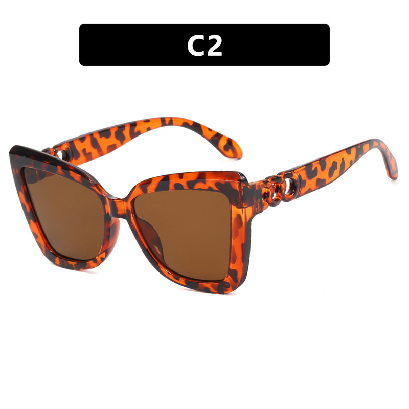 .Irregular Chain Cat Eye Shades  Vintage Sun Glasses