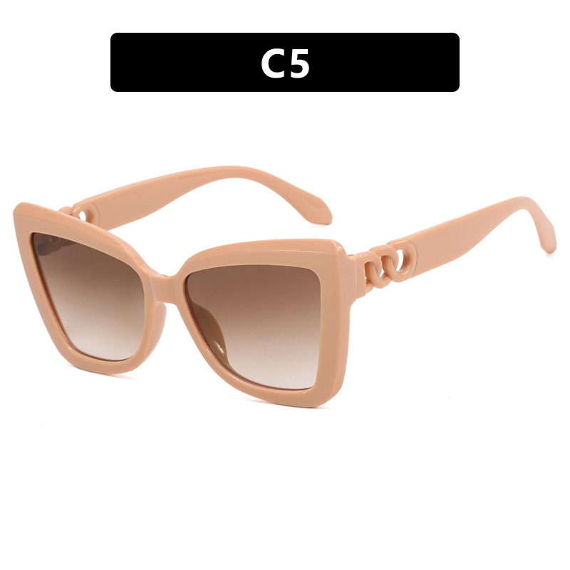 .Irregular Chain Cat Eye Shades  Vintage Sun Glasses
