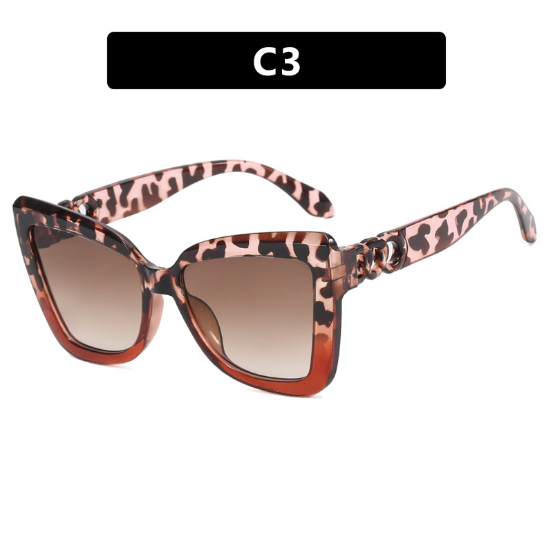 .Irregular Chain Cat Eye Shades  Vintage Sun Glasses