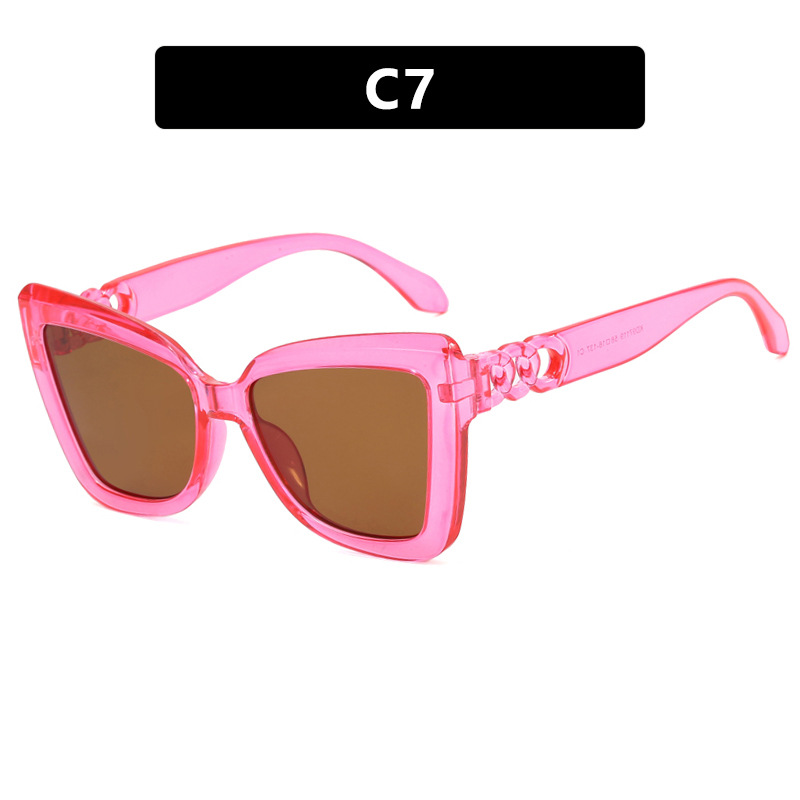 .Irregular Chain Cat Eye Shades  Vintage Sun Glasses