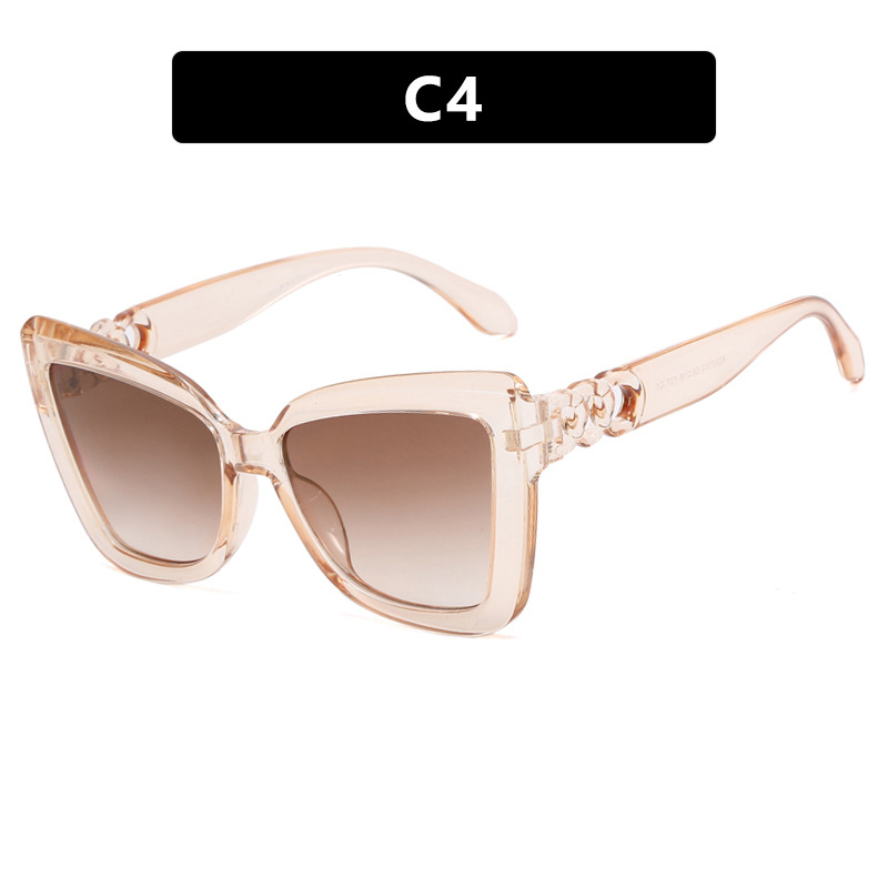 .Irregular Chain Cat Eye Shades  Vintage Sun Glasses