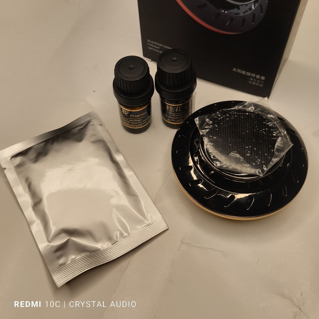 Car Solar Perfume Diffuser Car Air Freshener Fragrance Ornament Long Lasting Light Scent Decoration -Osmanthus Scent perfect for Ladies