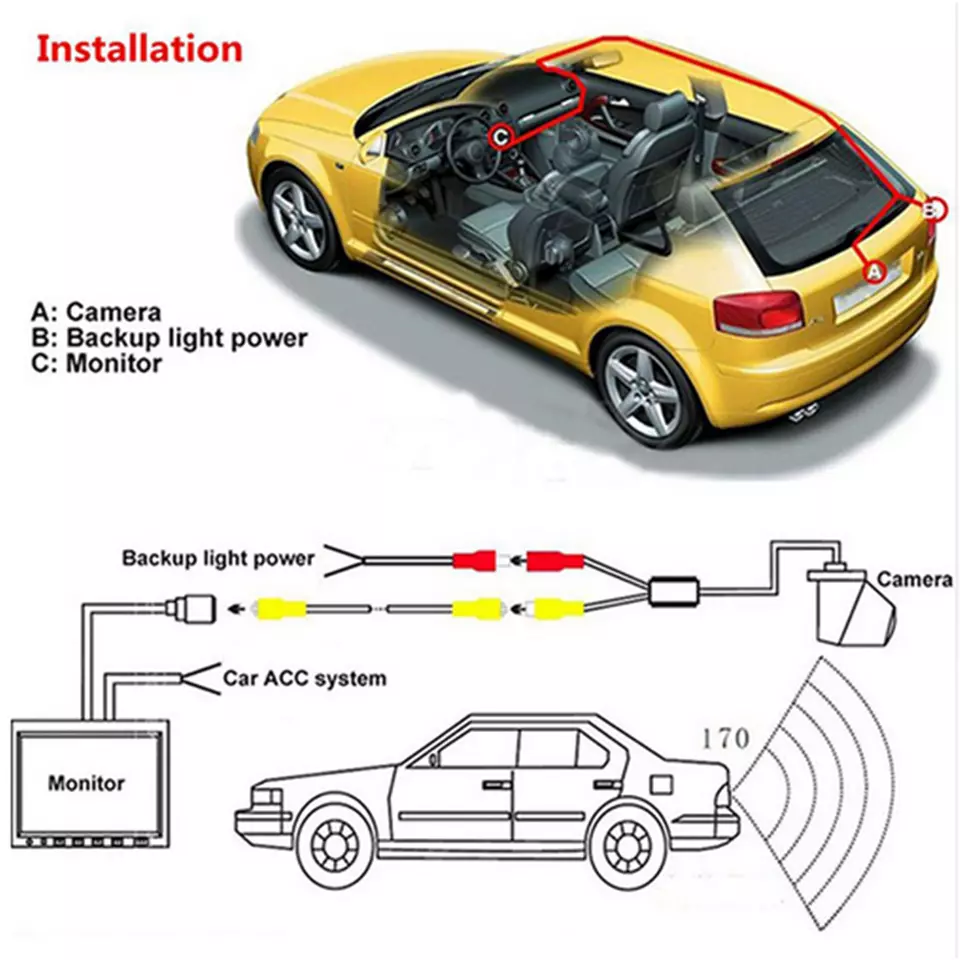 Reversing Parking Backup Camera With HD Clarity , Waterproof, night vion,car camera