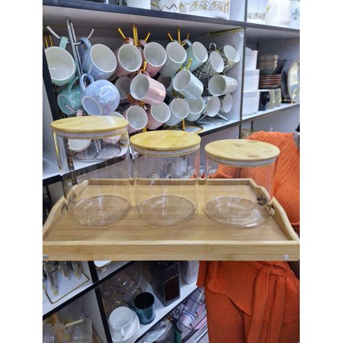 Large Capacity Glass Storage Containers with Bamboo lids - 2L
