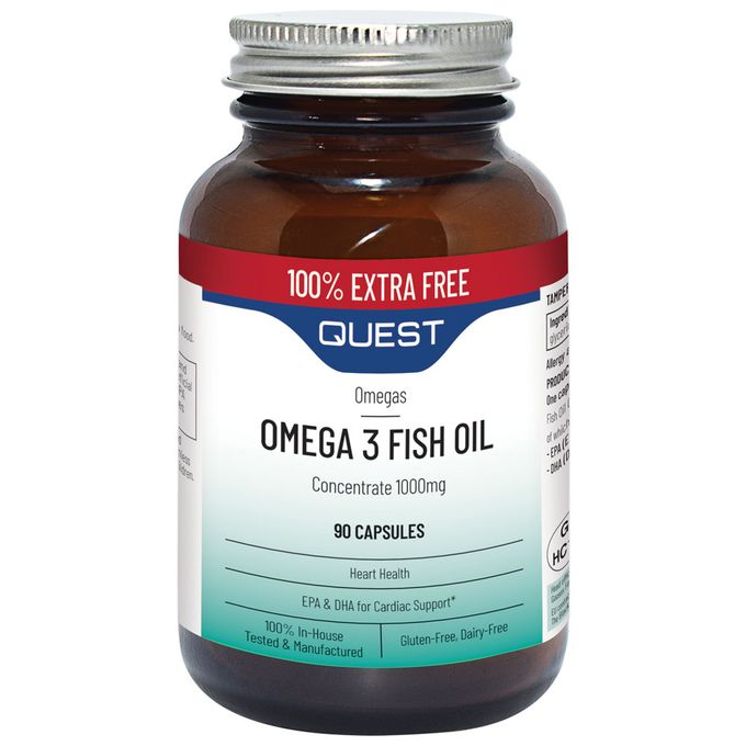 Quest Marine Omega 3 Fish Oil 1000mg - High strength - Provides EPA & DHA for heart and joint health
