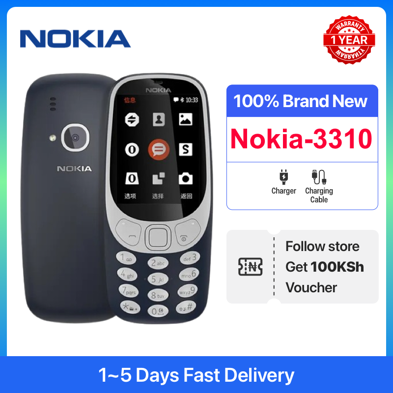 【Buy 2 Get 1 Free】New Nokia 3310 16MB 1200 mAh 2.4" HD Camera 2MP Dual SIM Cards Unlocked Cheap Durable Old Phone Classic Featur