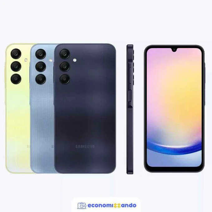 Brand New Samsung Galaxy A25 128GB ROM +6GB RAM Android 14,One UI 6Main camera:50MP + 8MP + 2MPFront camera:13 MPDisplay:6.5 inchProcessor: Octa-core Exynos 1280 Battery: 5,000 mAh,