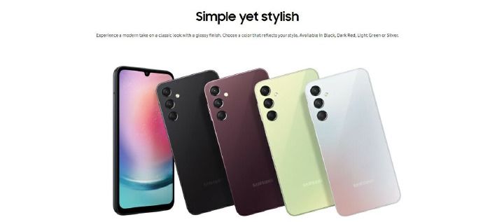 Samsung Galaxy A24 6.5" 90Hz AMOLED 128GB + 4GB 50MP+5MP+2MP Back | 13MP Front Camera 5000mAh 25W Charging Android 13 Side Fingerprint Unlock 4G LTE Dual SIM Smart Phones