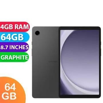 Samsung Galaxy Tab A9 RAM:4 GB RAM /64GB ROM Chipset: Mediatek Helio G99(6nm) Display:8.7inch TFT LCD Resolution: 800 x 1340 pixels Main Camera: 8 MP Selfie Camera:2MP Battery:5,100 mAh OS: Android 13