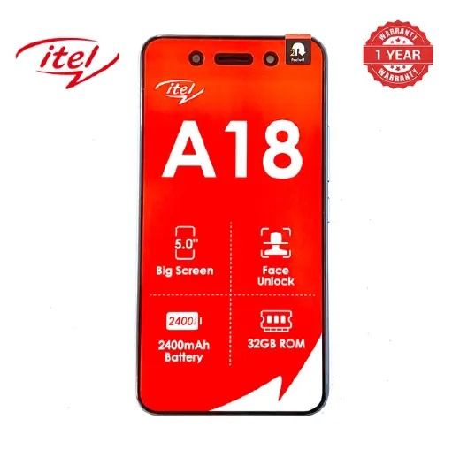 Itel A18 32GB ROM + 1GB RAM 5.0" Dual SIM 2400mAh Batttery Smart Phones Phone