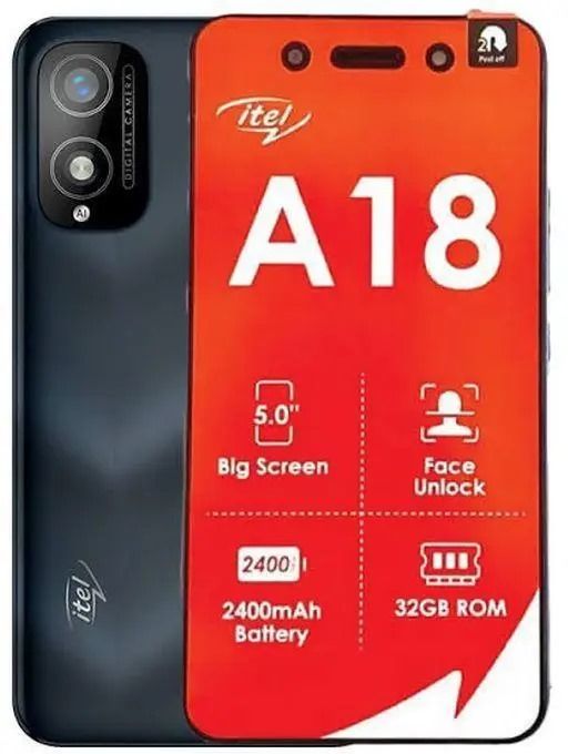 Itel A18 32GB ROM + 1GB RAM 5.0" Dual SIM 2400mAh Batttery Smart Phones Phone