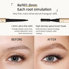 Double Head Eyebrow Pencil Super Fine Natural Long Lasting Waterproof Professional Brow Pen Eye Makeup Tattoo Eyebrow Pencil Brow Tattoo Pen Paint Makeup Eyebrows