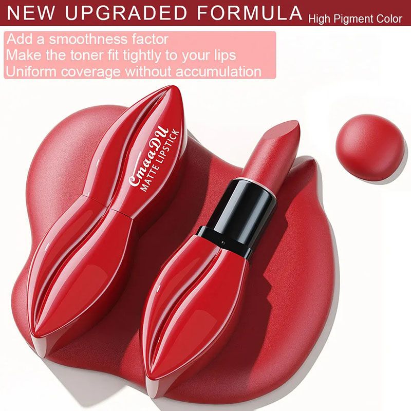 Waterproof Big Mouth Nude Matte Lipsticks Long Lasting Lip Stick Not Fading Makeup Lipgloss Red Velvet Lipstick Makeup Beauty Cosmetic Vitality Color Lipstick
