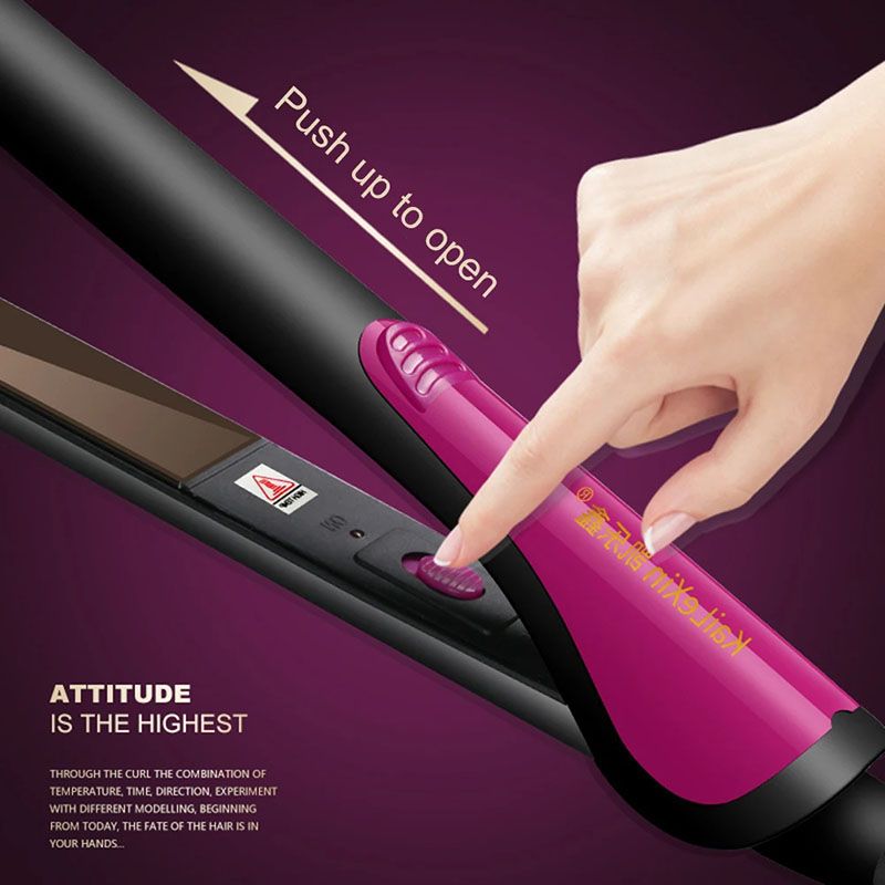 Curling Iron Hair Straightener Straight Curly Hair Dual-Use Bangs Splint Does Not Hurt Hair Household Ironing Hair Straightener Hair Styling Tools Hair Beauty Straightening Board Heating Plate