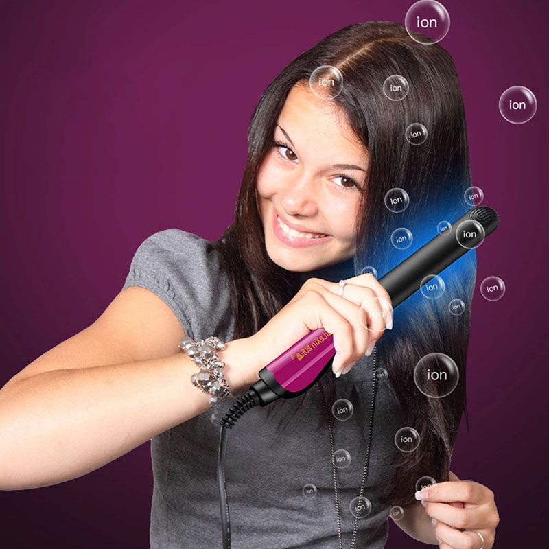 Curling Iron Hair Straightener Straight Curly Hair Dual-Use Bangs Splint Does Not Hurt Hair Household Ironing Hair Straightener Hair Styling Tools Hair Beauty Straightening Board Heating Plate