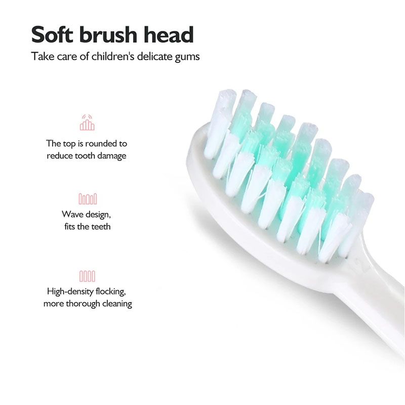Children's Electric Toothbrush With 6 Brush Heads Cartoon Pattern Kids with Replace The Toothbrush Head Ultrasonic Electric Toothbrush Children's Soft Hair Cleaning Brush