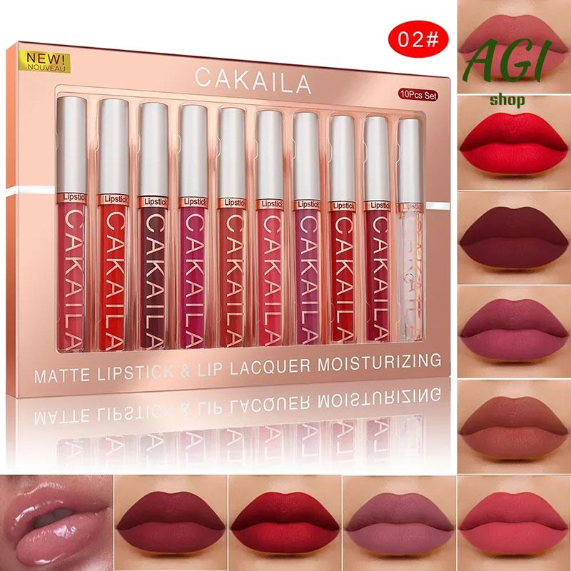 10 PCS Lipstick Set Makeup for women Waterproof Long lasting Cosmetics Korean makeup Matte Lipstick Fresh Glossy Girl Ladies Makeup