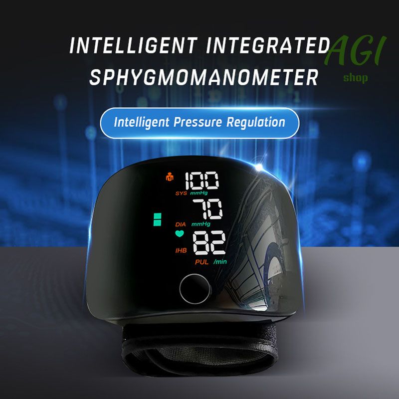 Smart Touch LCD Screen Chargeable Voice Wrist Blood Pressure Monitor Digital Automatic BP Tonometer Heart Rate Sphygmomanometer, Meter Health Care High-Quanlity digit bp monitor machine household