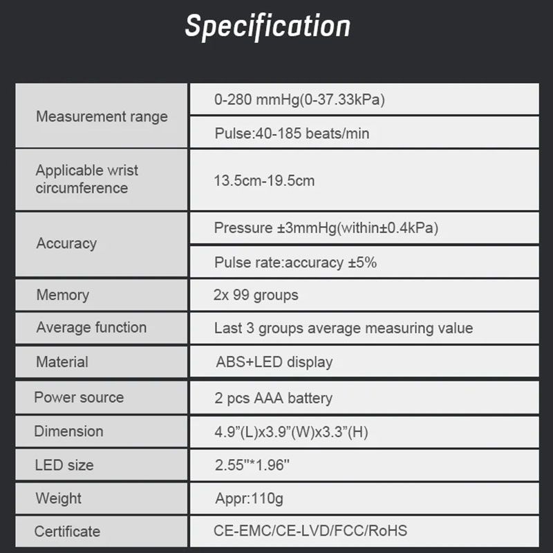 Smart Touch LCD Screen Chargeable Voice Wrist Blood Pressure Monitor Digital Automatic BP Tonometer Heart Rate Sphygmomanometer, Meter Health Care High-Quanlity digit bp monitor machine household