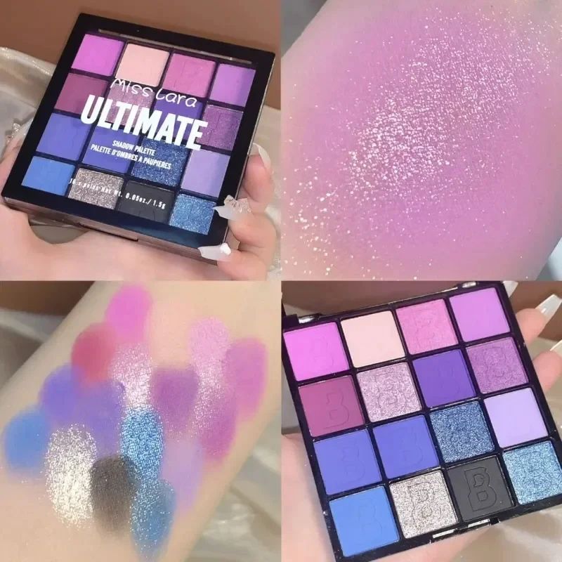 16 Colors Eyeshadow Palette Matte Glitter Pearlescent Powder Delicate Easy To Clear Shimmer Eye Shadow Green Spirit Make Up Cosmetic Makeup Profissional Paletas