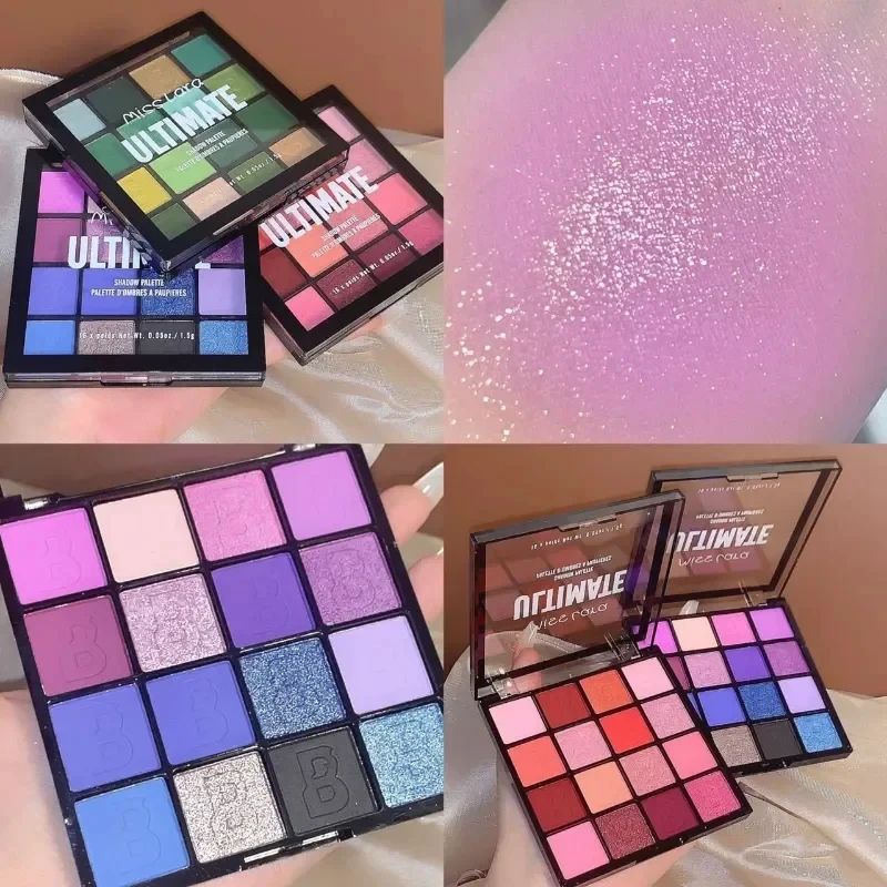 16 Colors Eyeshadow Palette Matte Glitter Pearlescent Powder Delicate Easy To Clear Shimmer Eye Shadow Green Spirit Make Up Cosmetic Makeup Profissional Paletas