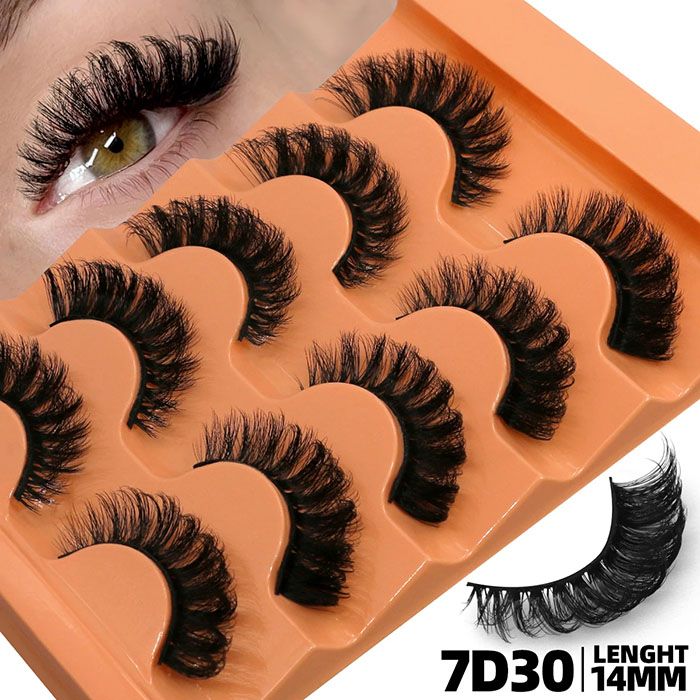 5 Pairs Fluffy Eyelashes 8D Volume False Lashes Russian Strip Lashes Extensions Thick Soft Curly Fake Lashes Makeup Handmade Variety Extension Natural Makeup Tool