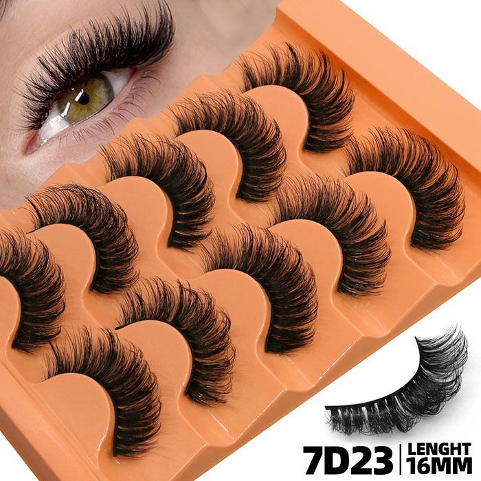 5 Pairs Fluffy Eyelashes 8D Volume False Lashes Russian Strip Lashes Extensions Thick Soft Curly Fake Lashes Makeup Handmade Variety Extension Natural Makeup Tool