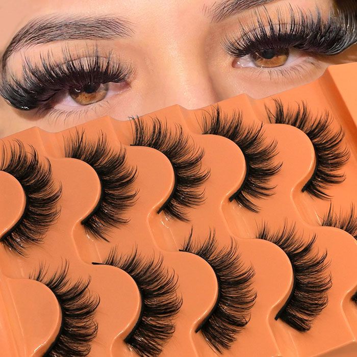 5 Pairs Fluffy Eyelashes 8D Volume False Lashes Russian Strip Lashes Extensions Thick Soft Curly Fake Lashes Makeup Handmade Variety Extension Natural Makeup Tool
