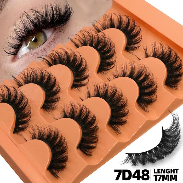 5 Pairs Fluffy Eyelashes 8D Volume False Lashes Russian Strip Lashes Extensions Thick Soft Curly Fake Lashes Makeup Handmade Variety Extension Natural Makeup Tool