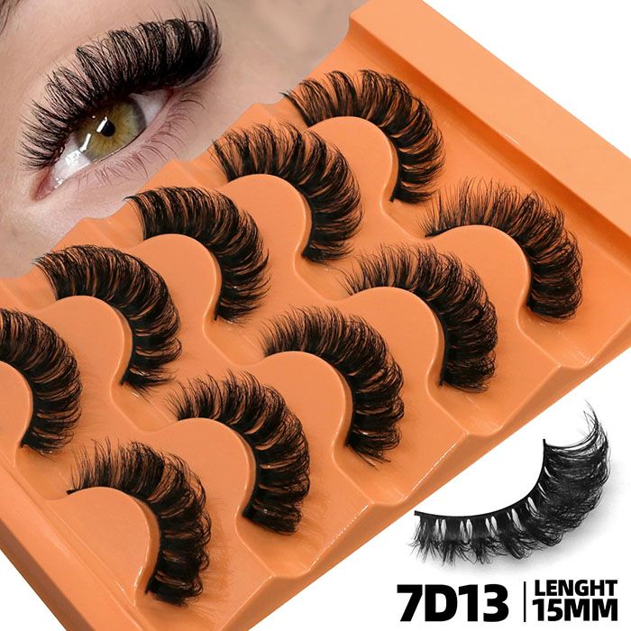 5 Pairs Fluffy Eyelashes 8D Volume False Lashes Russian Strip Lashes Extensions Thick Soft Curly Fake Lashes Makeup Handmade Variety Extension Natural Makeup Tool