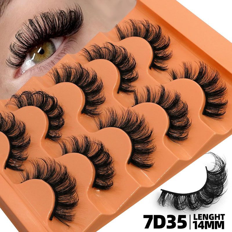 5 Pairs Fluffy Eyelashes 8D Volume False Lashes Russian Strip Lashes Extensions Thick Soft Curly Fake Lashes Makeup Handmade Variety Extension Natural Makeup Tool