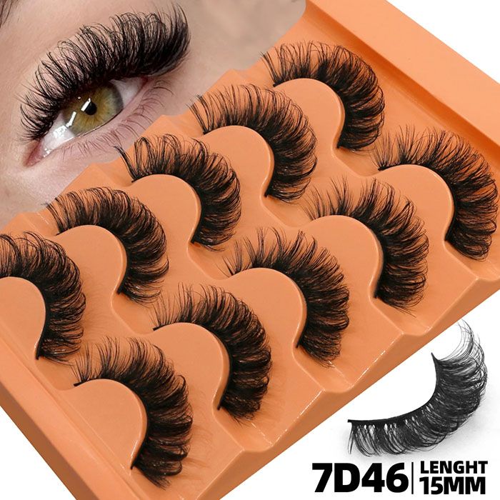 5 Pairs Fluffy Eyelashes 8D Volume False Lashes Russian Strip Lashes Extensions Thick Soft Curly Fake Lashes Makeup Handmade Variety Extension Natural Makeup Tool