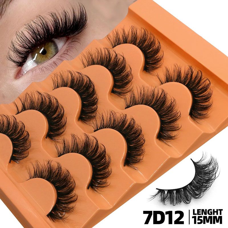 5 Pairs Fluffy Eyelashes 8D Volume False Lashes Russian Strip Lashes Extensions Thick Soft Curly Fake Lashes Makeup Handmade Variety Extension Natural Makeup Tool