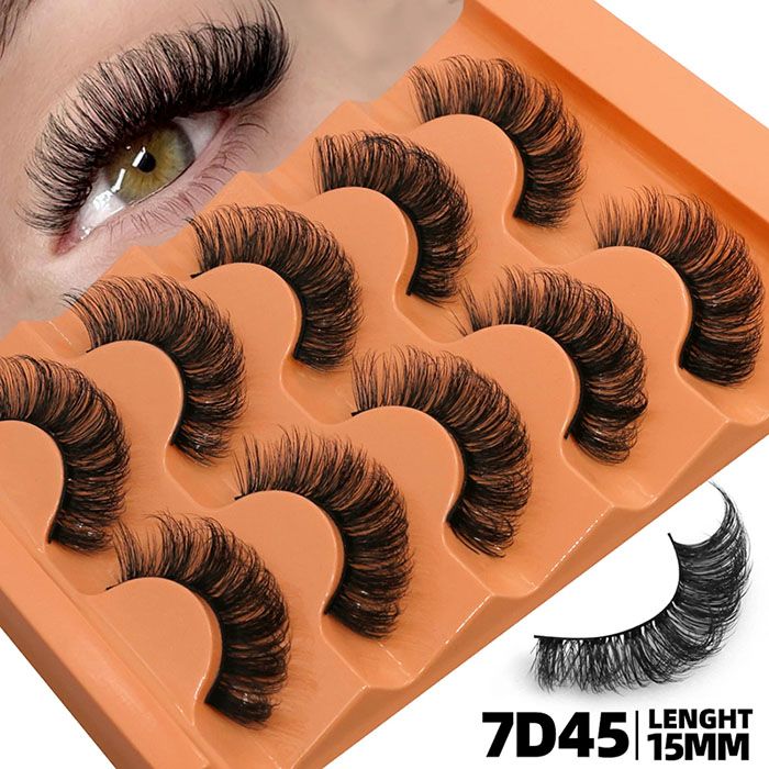 5 Pairs Fluffy Eyelashes 8D Volume False Lashes Russian Strip Lashes Extensions Thick Soft Curly Fake Lashes Makeup Handmade Variety Extension Natural Makeup Tool