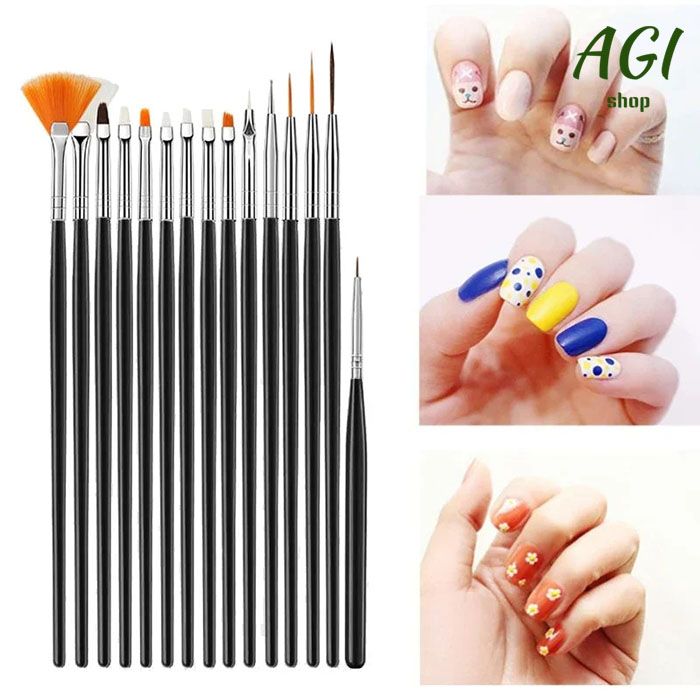 15Pcs Nail Art Brushes Set Nail Art Dotting Pen Drawing Painting Acrylic Pull Line Pens Nail DIY Striping Brushes Manicure Tools Fine Hand Painted Thin Hook Line Pen Art Supplies Drawing Art Pen Paint