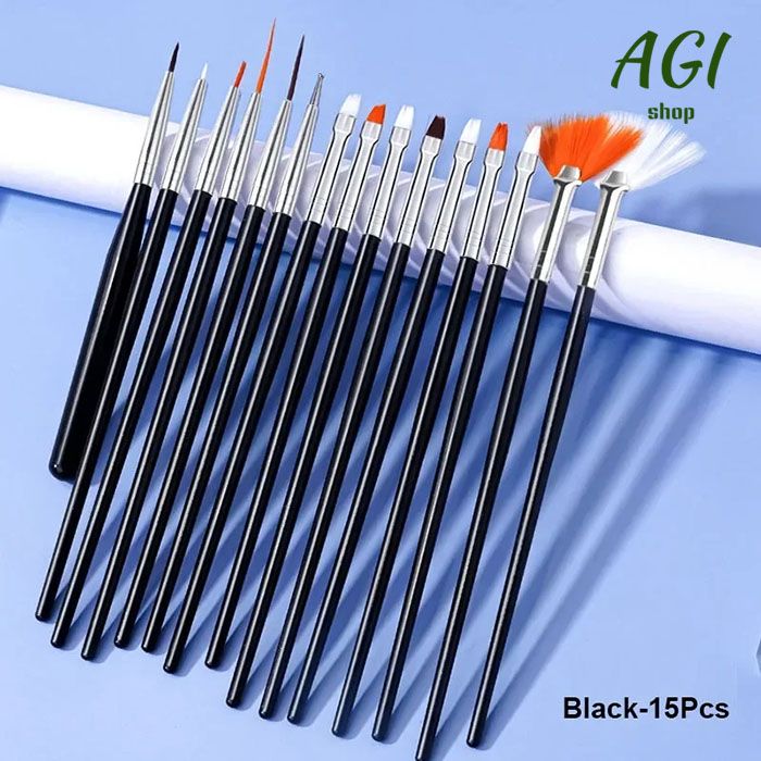 15Pcs Nail Art Brushes Set Nail Art Dotting Pen Drawing Painting Acrylic Pull Line Pens Nail DIY Striping Brushes Manicure Tools Fine Hand Painted Thin Hook Line Pen Art Supplies Drawing Art Pen Paint