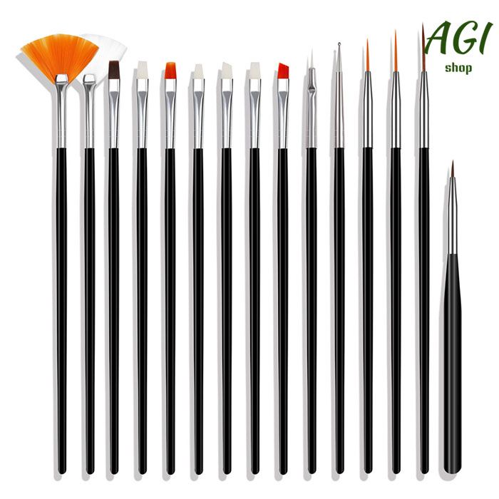 15Pcs Nail Art Brushes Set Nail Art Dotting Pen Drawing Painting Acrylic Pull Line Pens Nail DIY Striping Brushes Manicure Tools Fine Hand Painted Thin Hook Line Pen Art Supplies Drawing Art Pen Paint