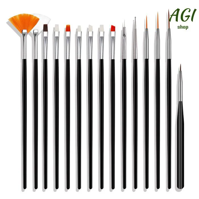 15Pcs Nail Art Brushes Set Nail Art Dotting Pen Drawing Painting Acrylic Pull Line Pens Nail DIY Striping Brushes Manicure Tools Fine Hand Painted Thin Hook Line Pen Art Supplies Drawing Art Pen Paint