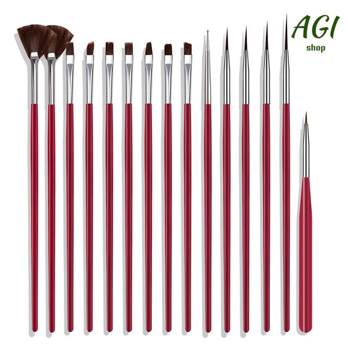 15Pcs Nail Art Brushes Set Nail Art Dotting Pen Drawing Painting Acrylic Pull Line Pens Nail DIY Striping Brushes Manicure Tools Fine Hand Painted Thin Hook Line Pen Art Supplies Drawing Art Pen Paint