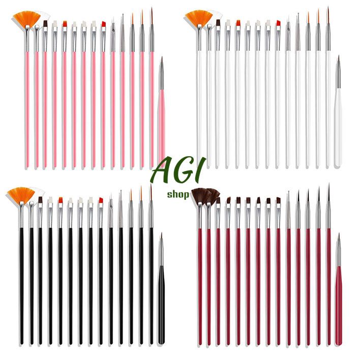 15Pcs Nail Art Brushes Set Nail Art Dotting Pen Drawing Painting Acrylic Pull Line Pens Nail DIY Striping Brushes Manicure Tools Fine Hand Painted Thin Hook Line Pen Art Supplies Drawing Art Pen Paint