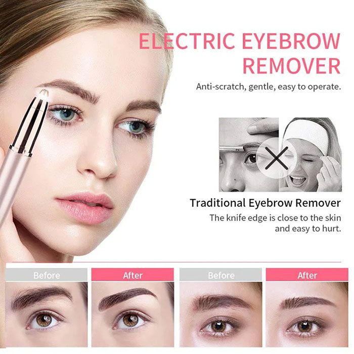 Women Electric Eyebrow Trimmer Eye Brow Shaper Pencil Face Hair Remover Eyebrow Shavers USB Charging, Automatic Eyebrow Shavers Pocketknife Mini Shaper Shaver Painless Razor Facial Hair Remover