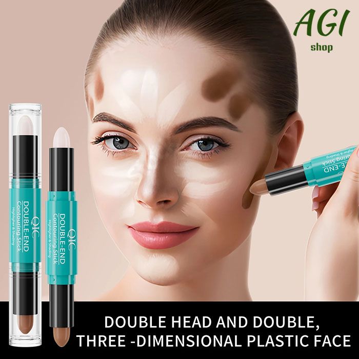 Face Foundation Concealer Pen Long Lasting Dark Circles Corrector Contour Concealers Stick Cosmetic Makeup Dual-ended contouring stick, highlighter brightening shadow stick nose shadow contouring pen